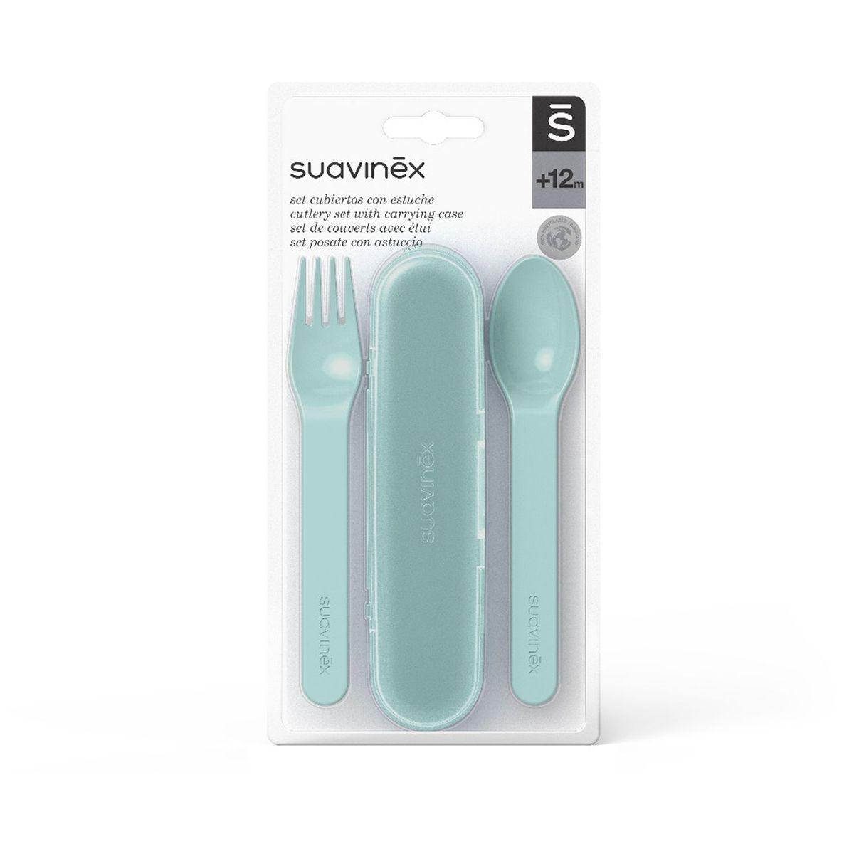 SUAVINEX - Set Cubiertos Con Estuche Verde +12M