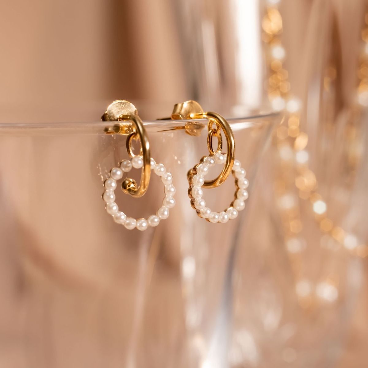 ADRIA - Aretes Jade Plata En Oro Amarillo Mujer