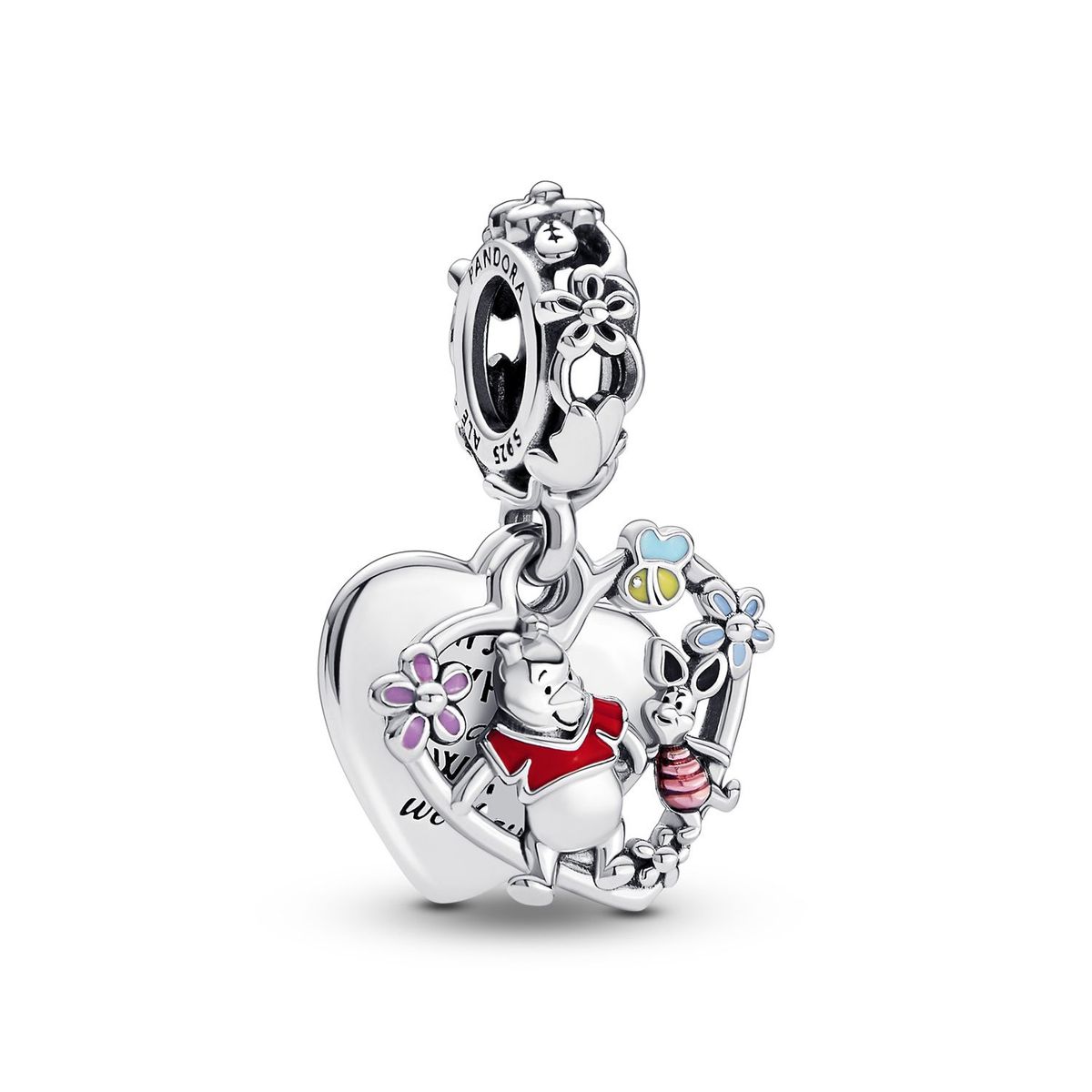PANDORA - Charm Colgante Doble Winnie Pooh y Piglet de Disney Pandora Plata Esterlina
