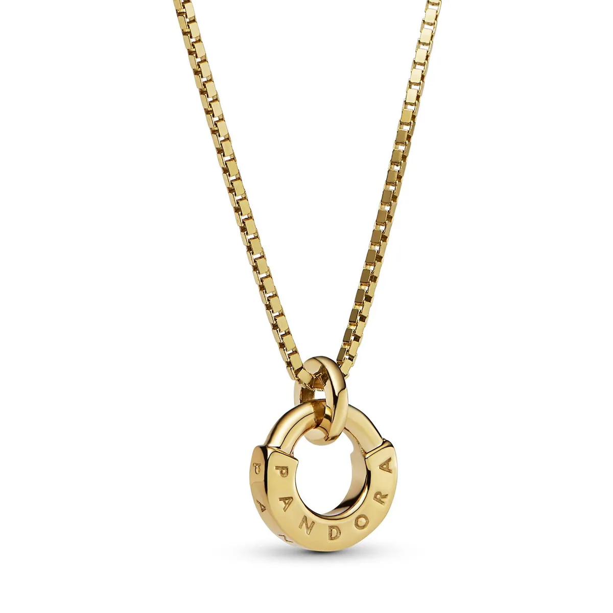 PANDORA - Collar collier y colgante I-D Pandora Signature Oro 14K