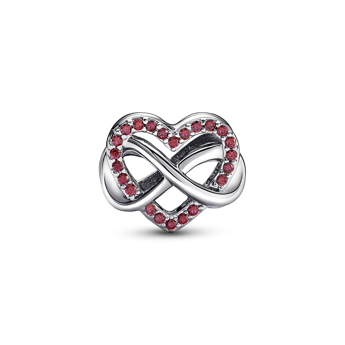 PANDORA - Charm de familia Corazón Rojo Infinito Pandora Plata Esterlina
