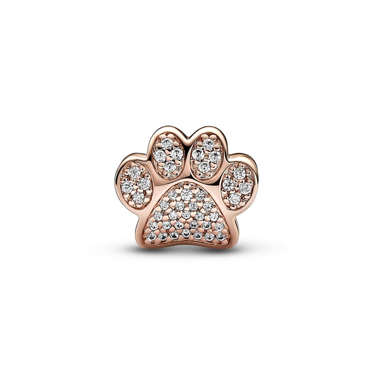 PANDORA - Charm Huella de patita reluciente Recubrimiento en Oro Rosa de 14k