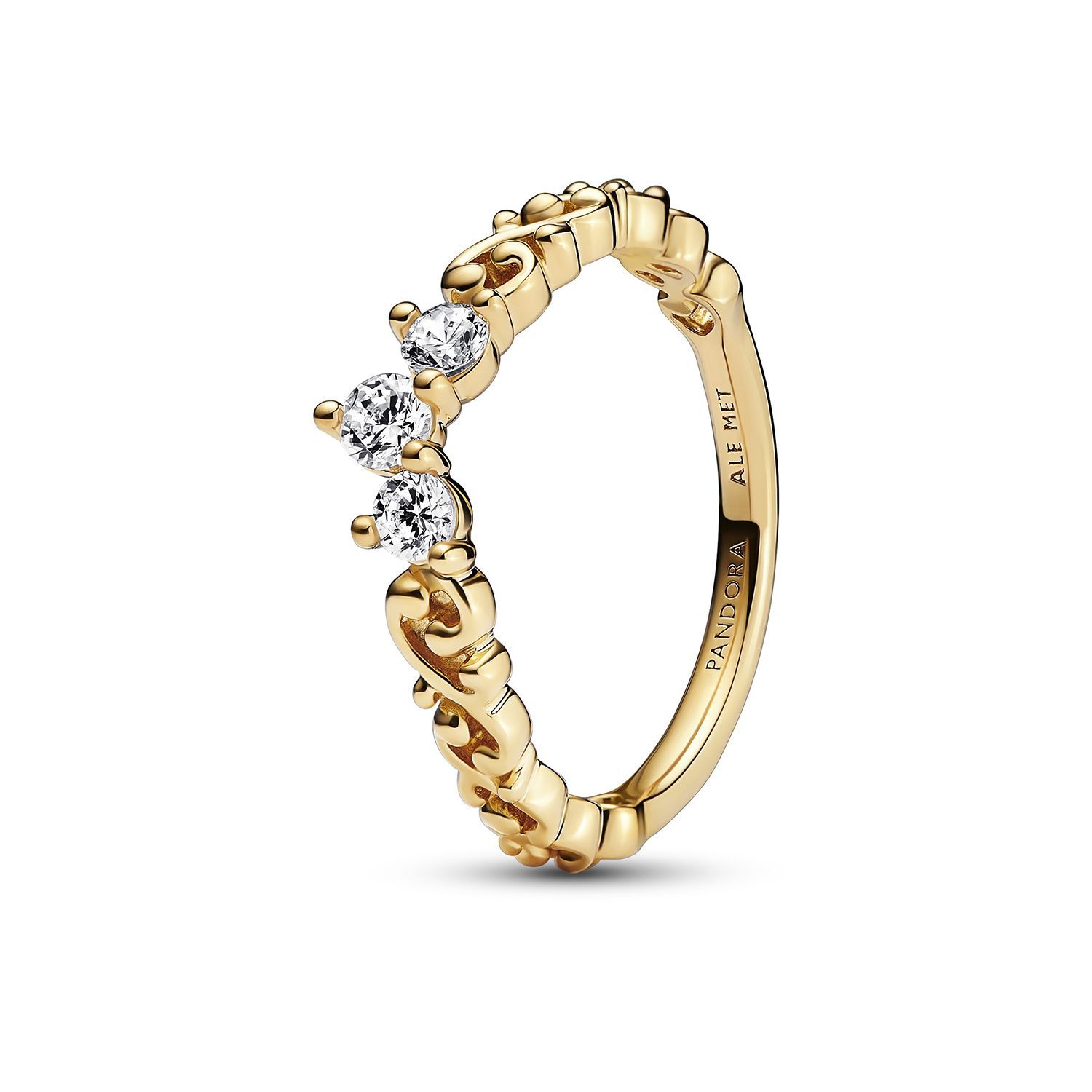 Anillo Tiara Remolino Real Recubrimiento en Oro de 14k Mujer