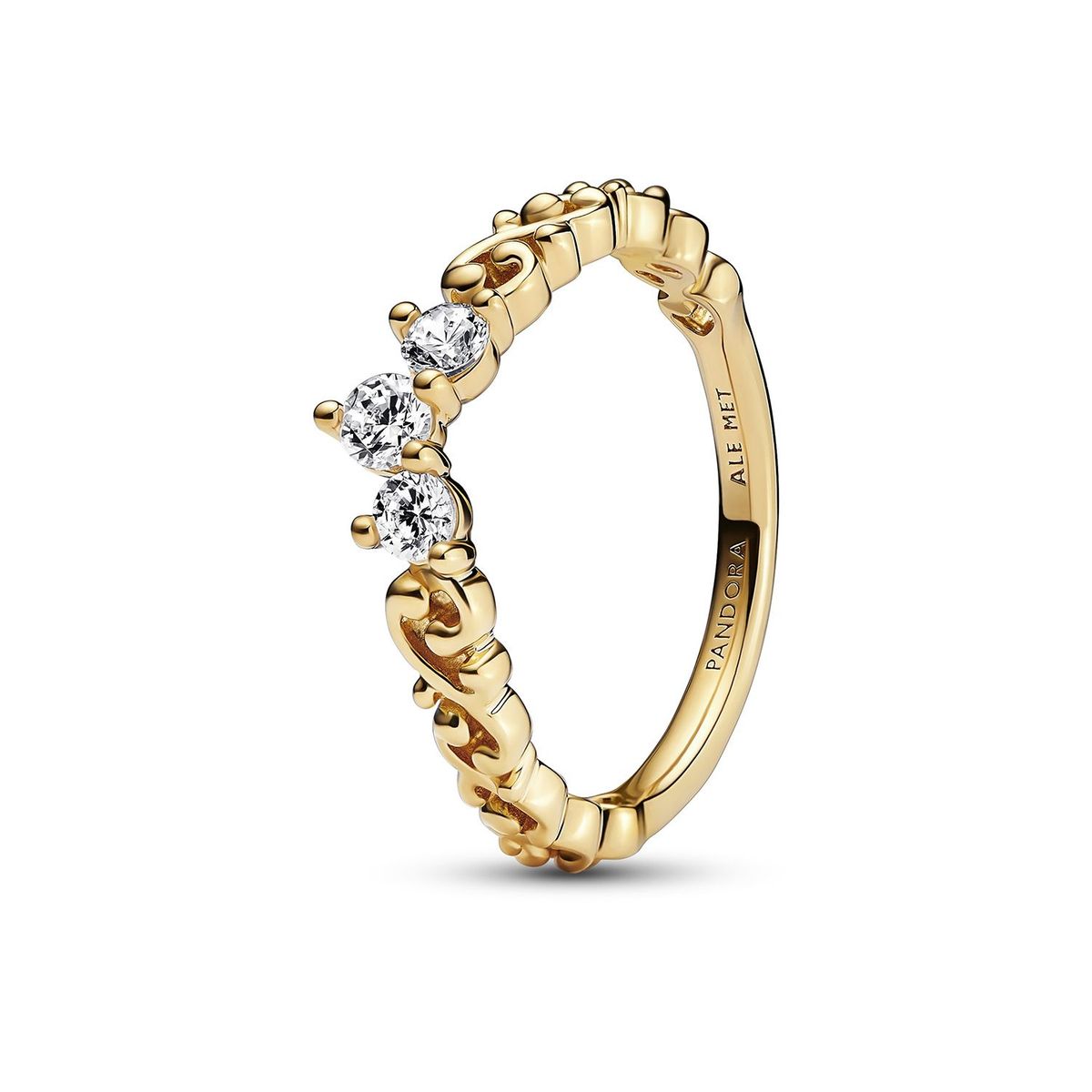 PANDORA - Anillo Tiara Remolino Real Recubrimiento en Oro de 14k Mujer Pandora
