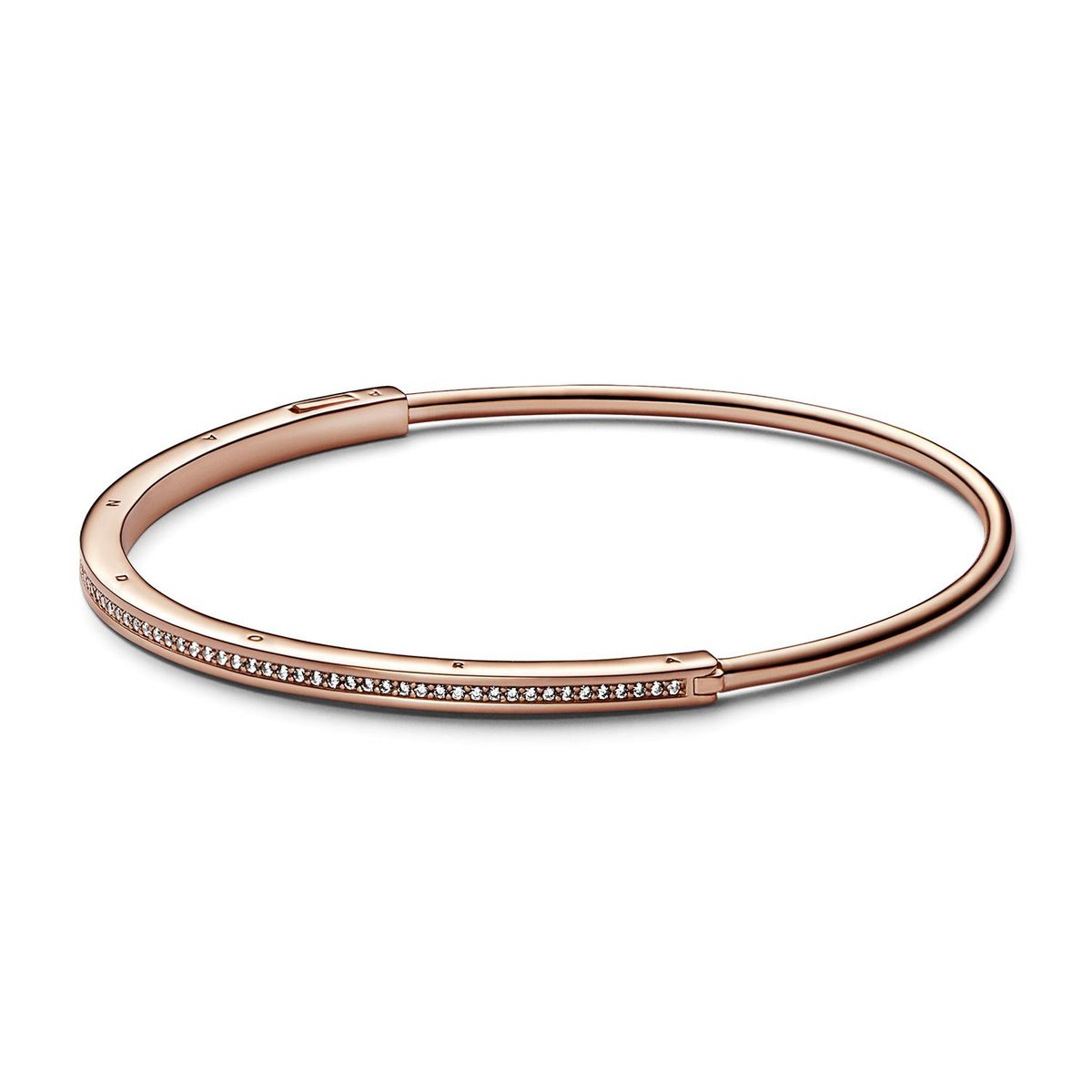 PANDORA - Brazalete-Pulsera Mujer Pandora rígido I-D Pandora Signature Recubrimiento en Oro Rosa