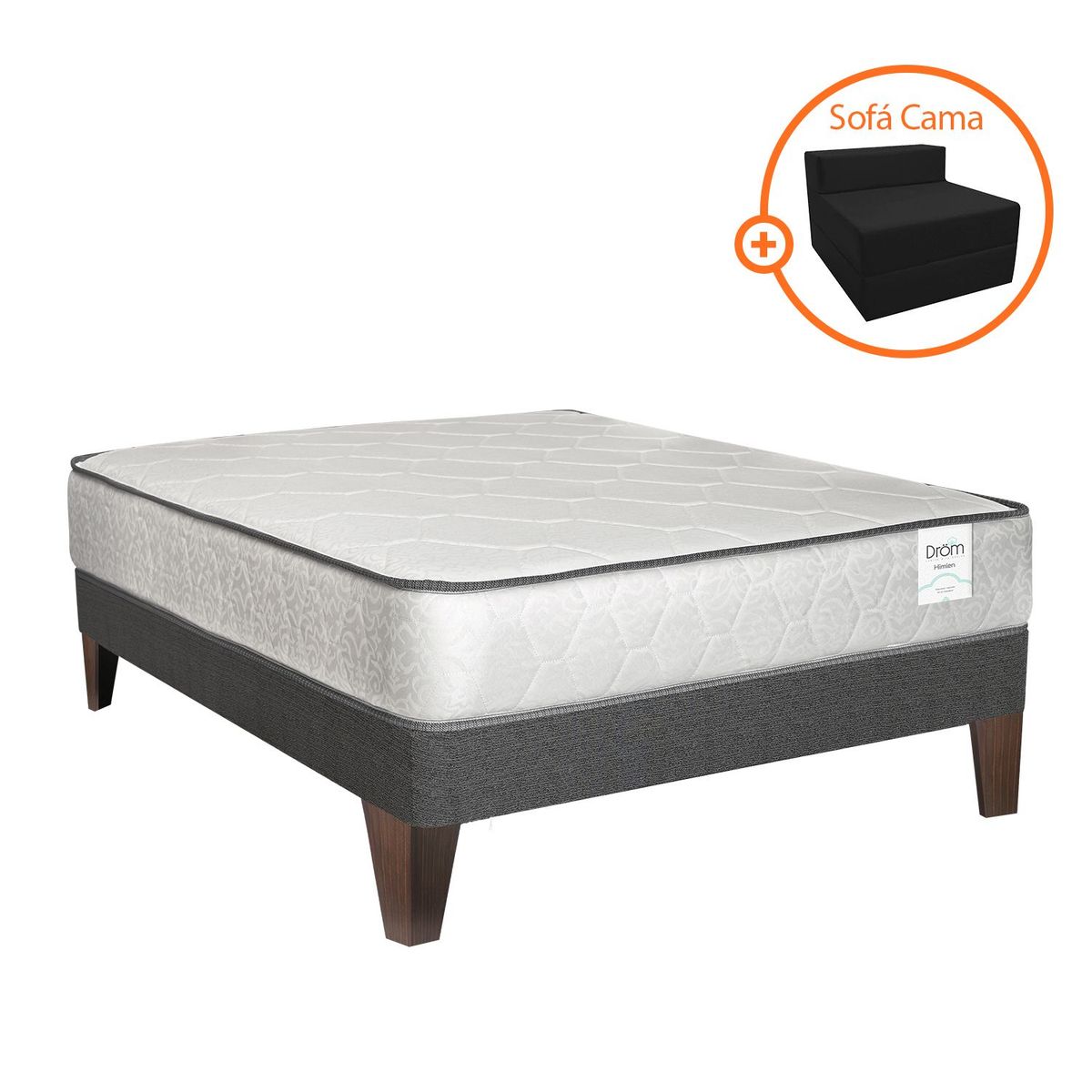 DROM - Cama Europea Himlen 1.5Plz + Sofa Cama + Protector
