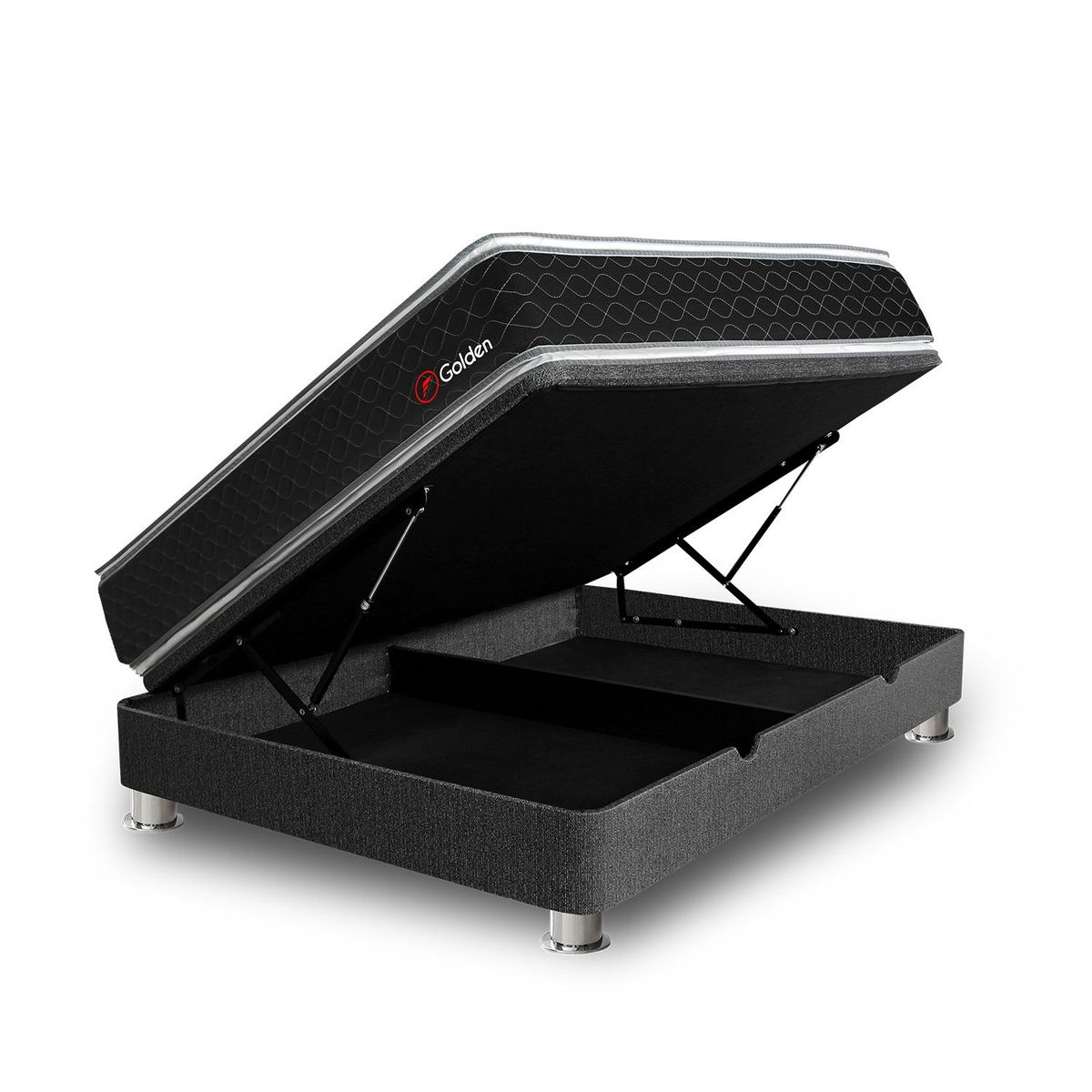 FORLI - Cama Boxet Golden 2 Plz + 2 Almohadas Viscoelásticas + Protector