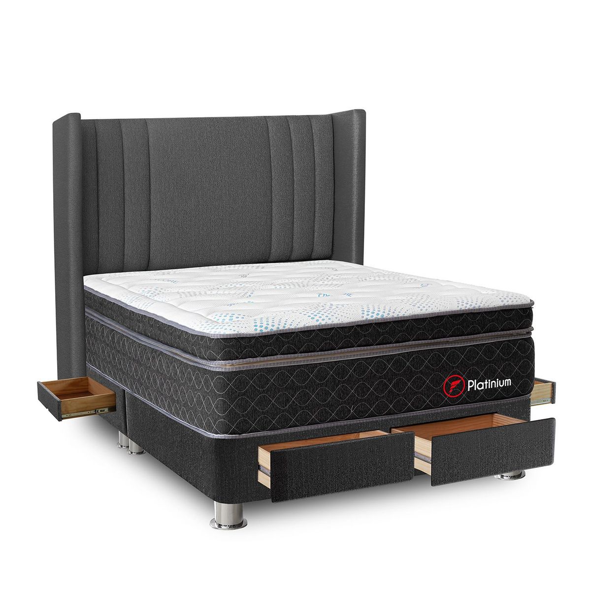 FORLI - Dormitorio con Cajones Platinium De Luxe Queen