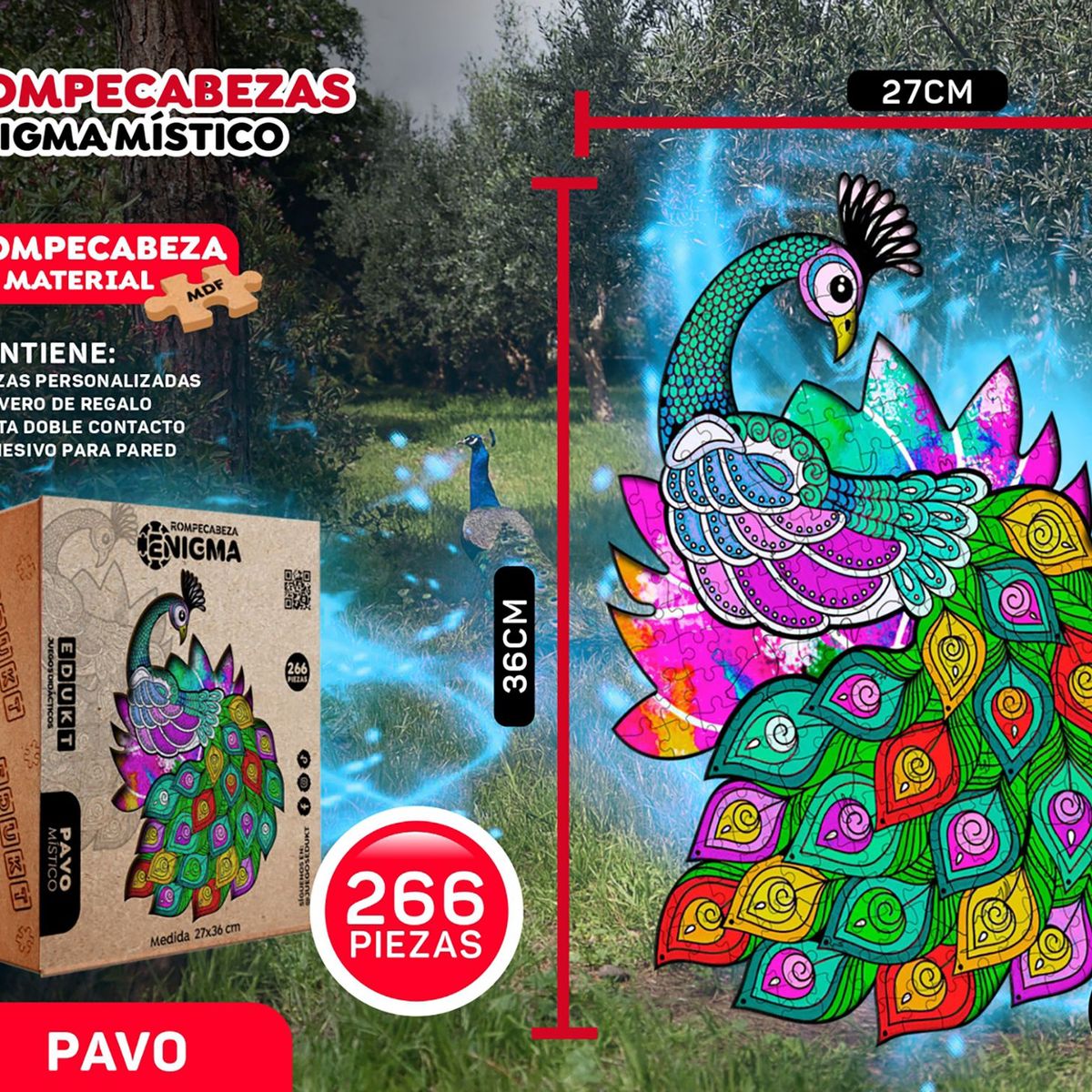 GENERICO - Rompecabezas Pavo Místico 266 Piezas