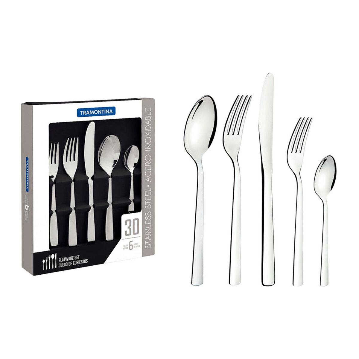 TRAMONTINA - Juego de Cubiertos 30 Piezas Oslo