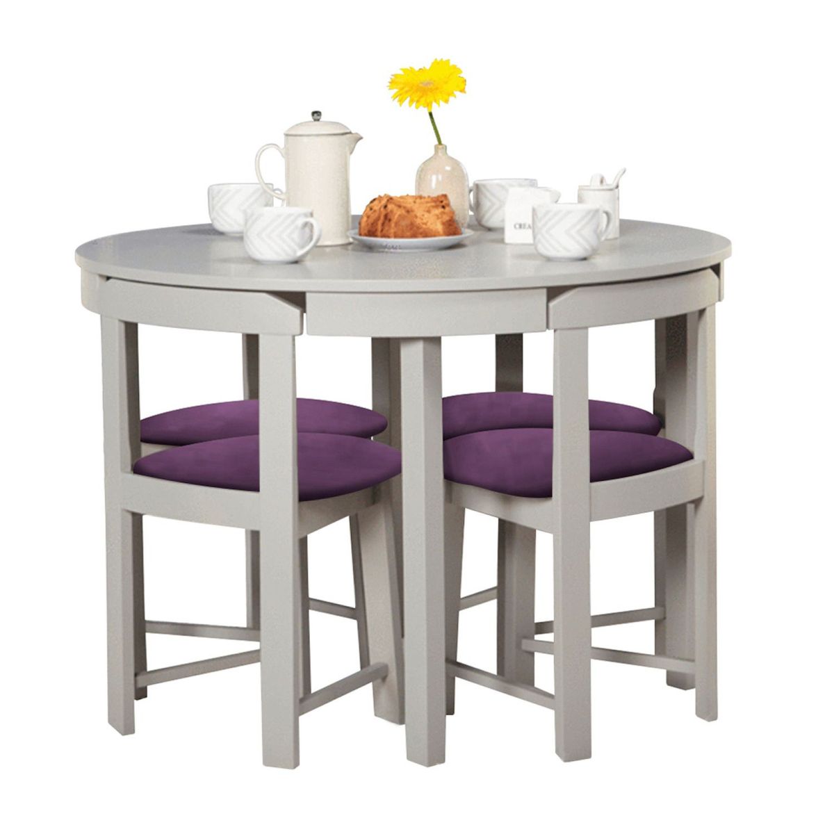 HOME PREMIUM - Juego de Comedor 4 Sillas Fabianna