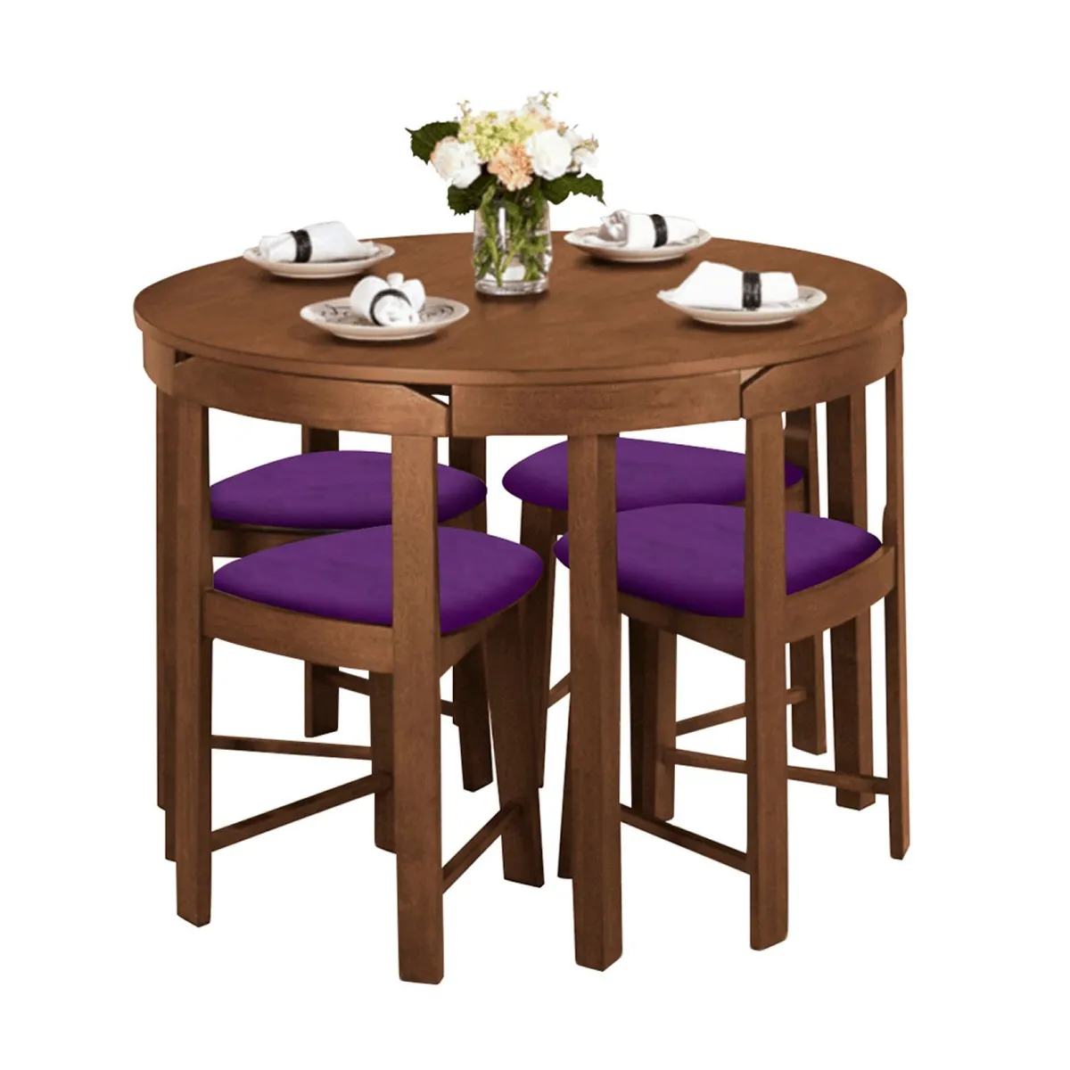 HOME PREMIUM - Juego de Comedor 4 Sillas Fabiola