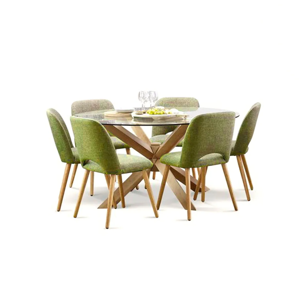 HOME PREMIUM - Juego de Comedor 6 Sillas Cataleya