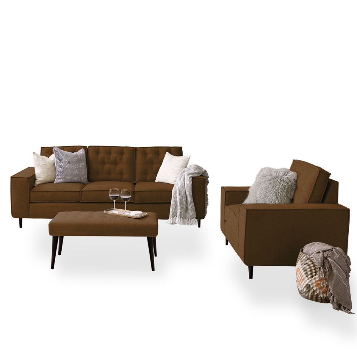 HOME PREMIUM - Juego de Sala 3-1 + Banqueta Kalhes