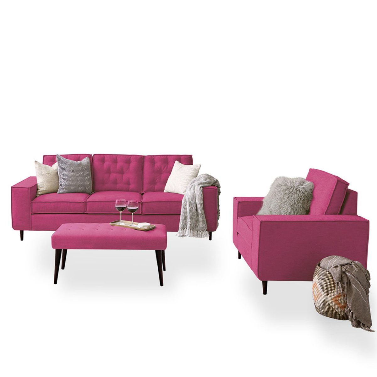 HOME PREMIUM - Juego de Sala 3-1 + Banqueta Kalhes