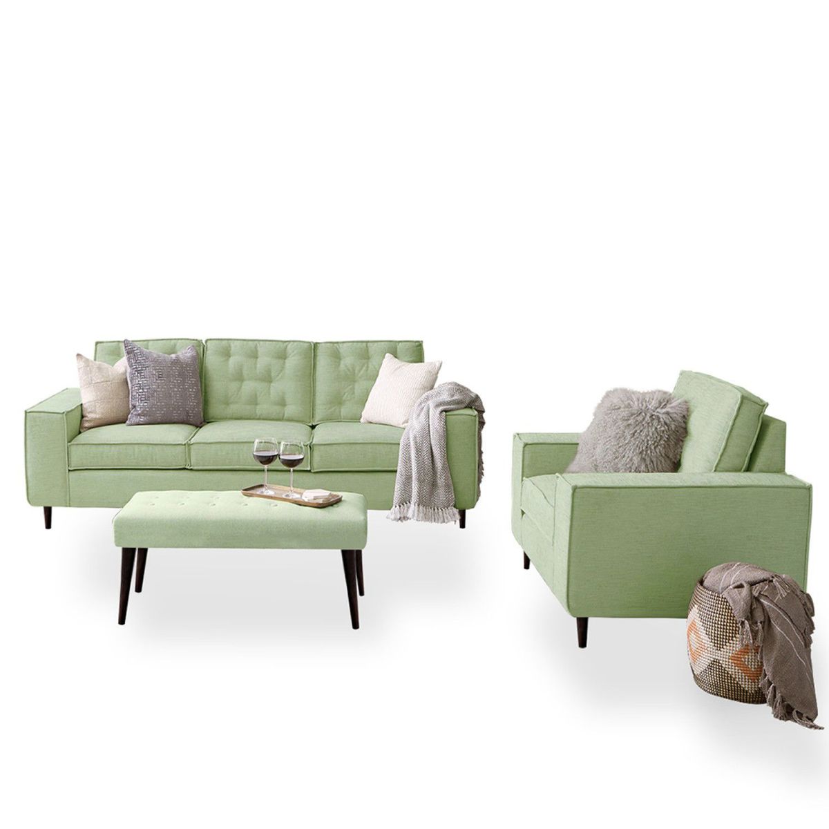 HOME PREMIUM - Juego de Sala 3-1 + Banqueta Kalhes