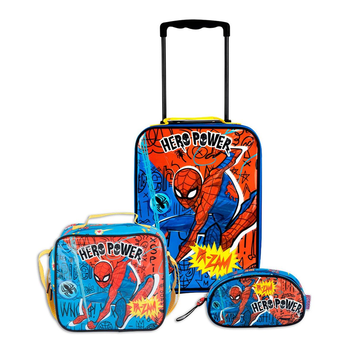 MARVEL - Set Mochila Escolar + Lonchera + Cartuchera Infantil Spiderman Artesco