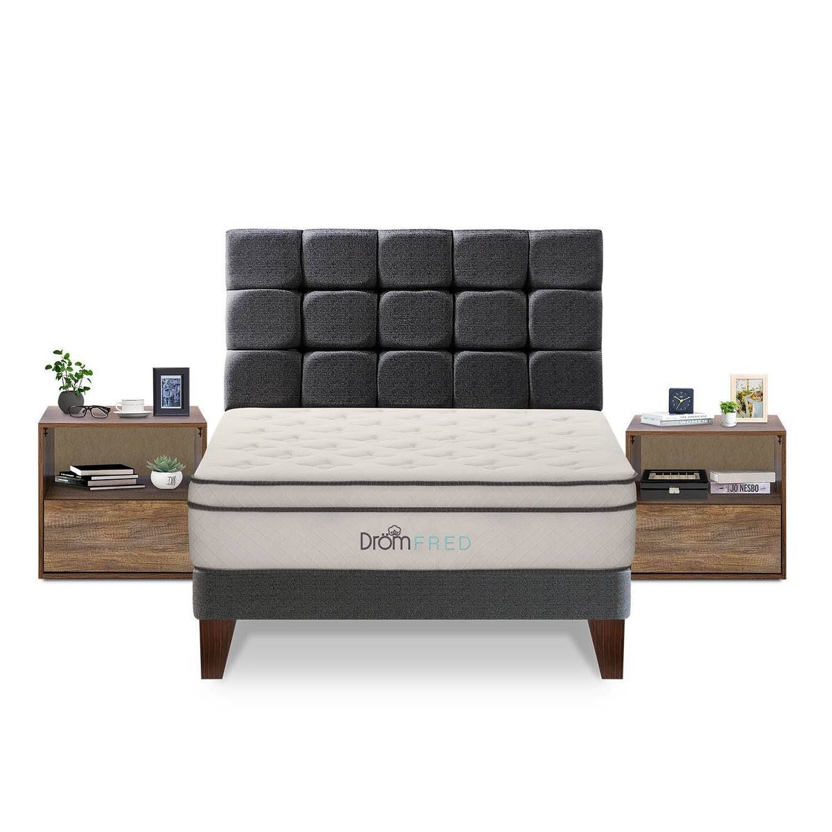 DROM - Dormitorio Europeo Fred King + 2 Veladores