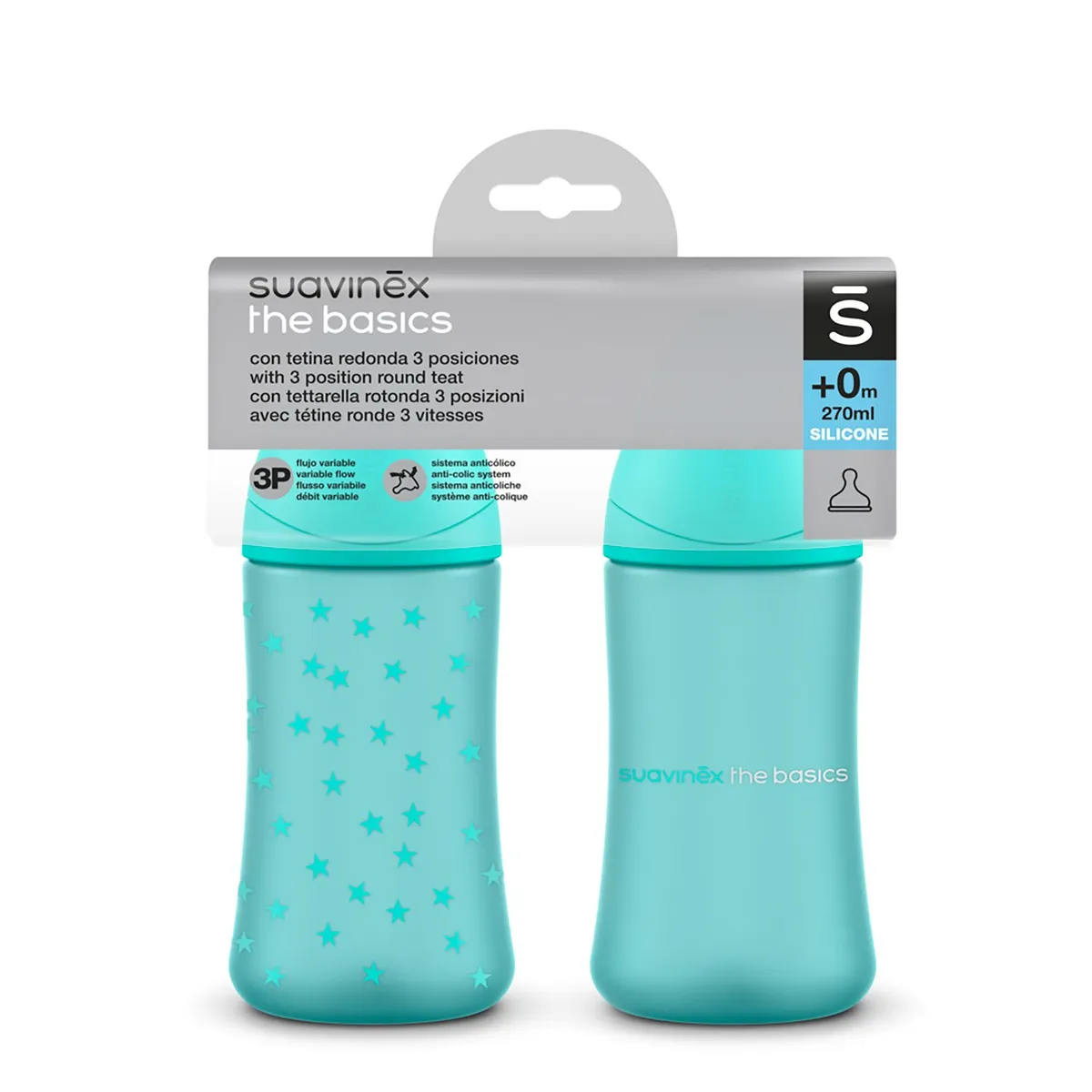 SUAVINEX - Set 2 Biberones The Basics 270ml 9 Onzas