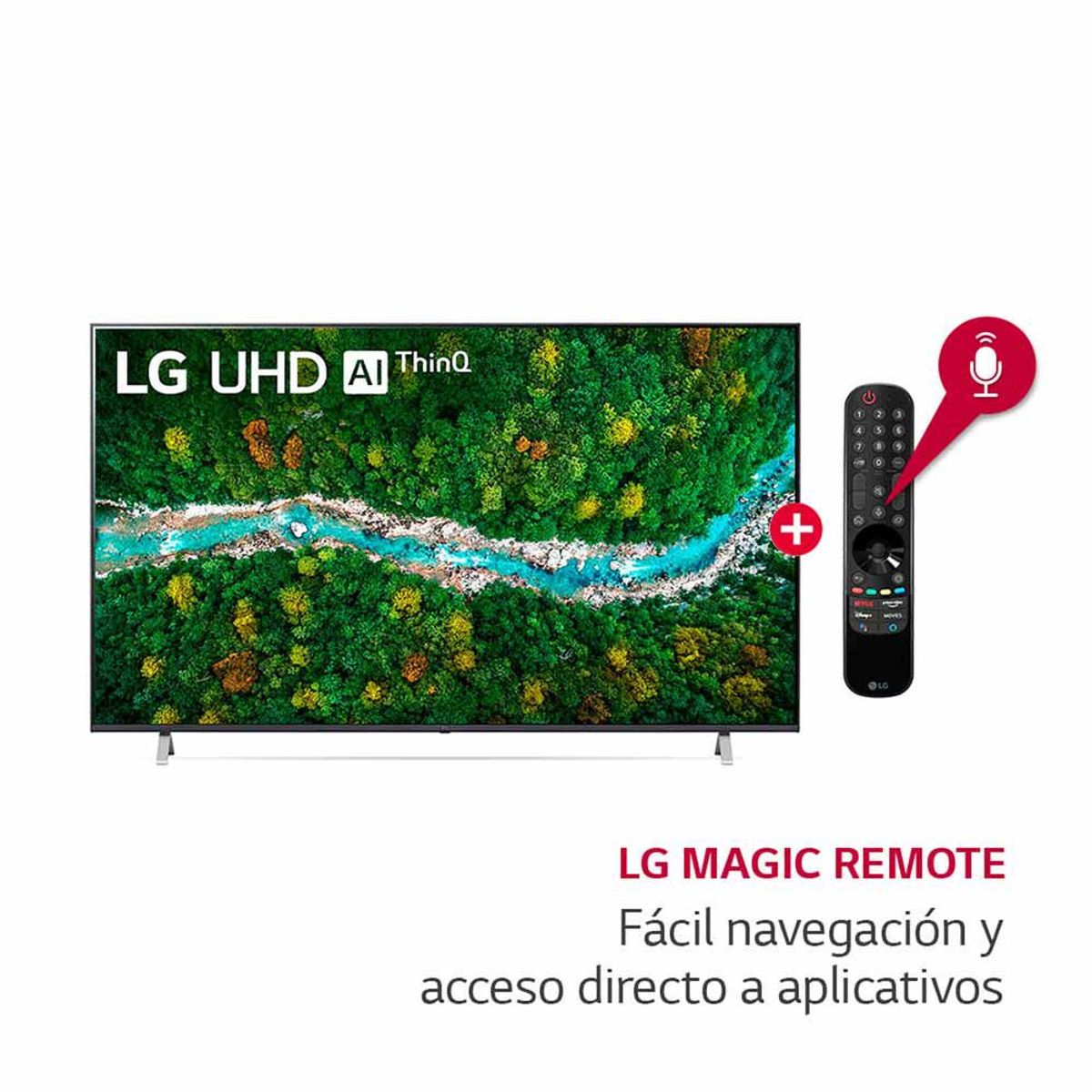 LG - Televisor 75" LG UHD 4K ThinQ AI 75UP7760PSB