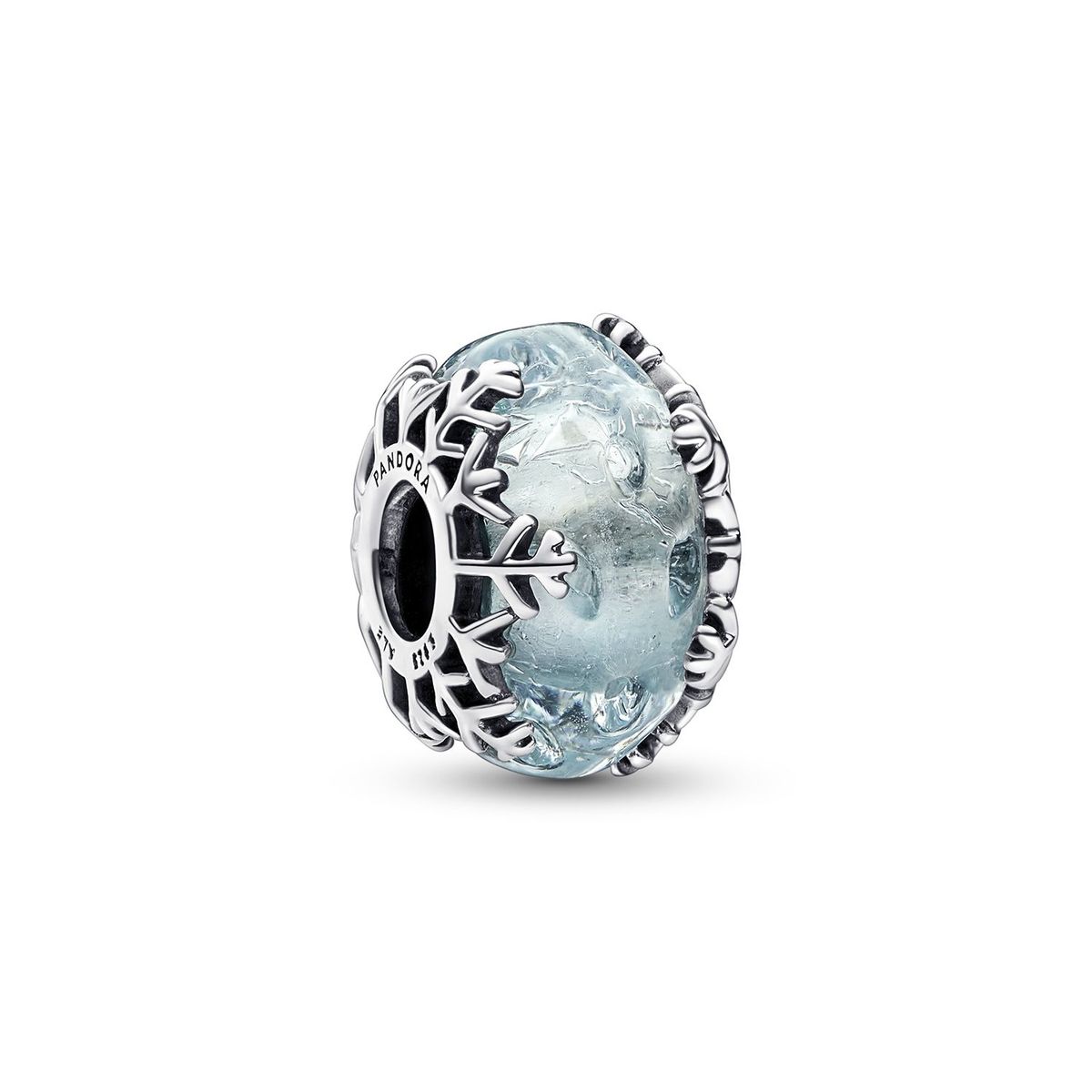 PANDORA - Charm de cristal Murano Copo de nieve Azul invierno Mujer Pandora