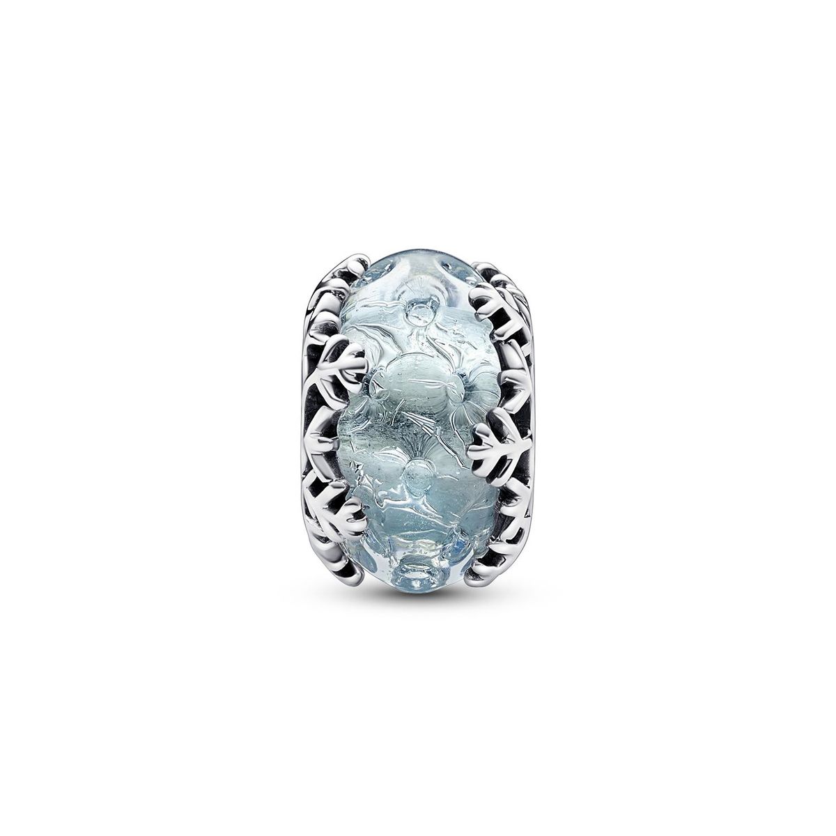 PANDORA - Charm de cristal Murano Copo de nieve Azul invierno Mujer Pandora