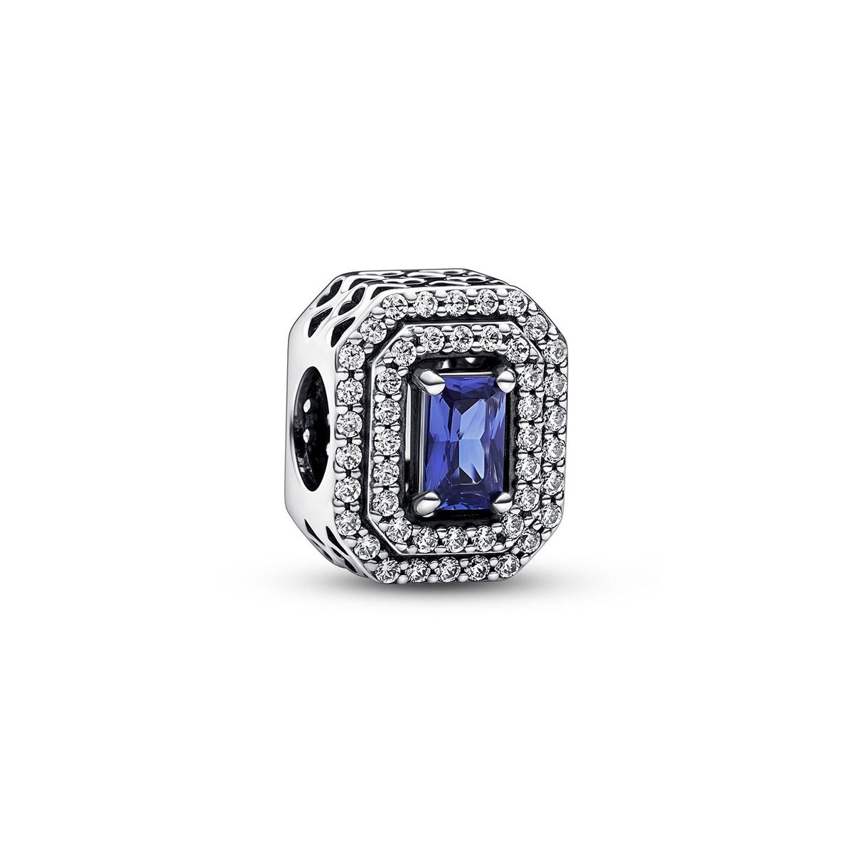 PANDORA - Charm rectangular en niveles Azul brillante Mujer Pandora