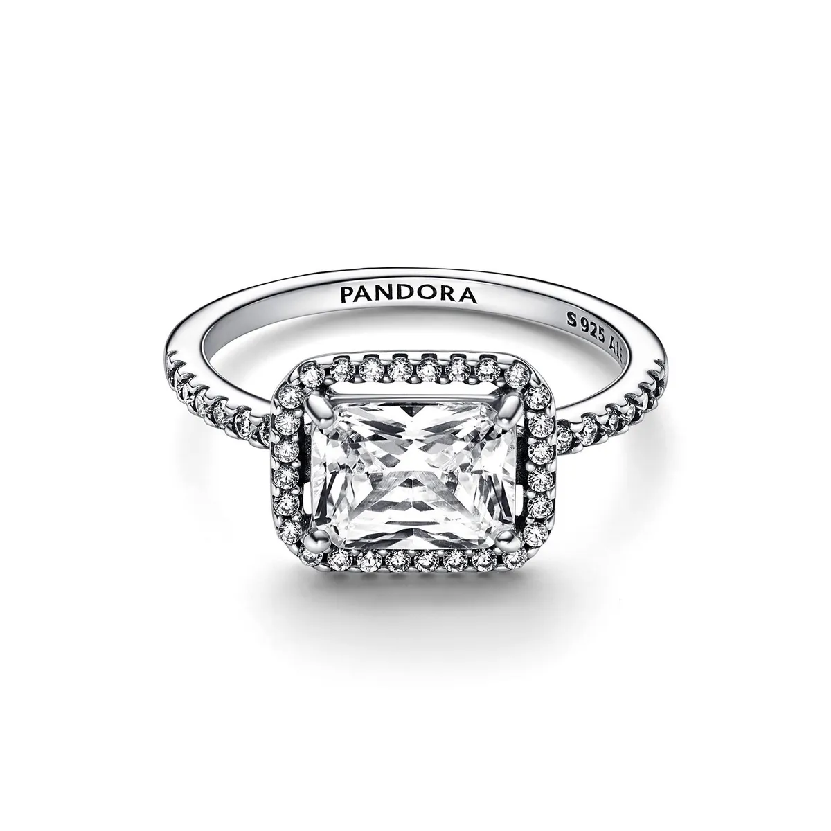 PANDORA - Anillo Halo rectangular reluciente Mujer Pandora