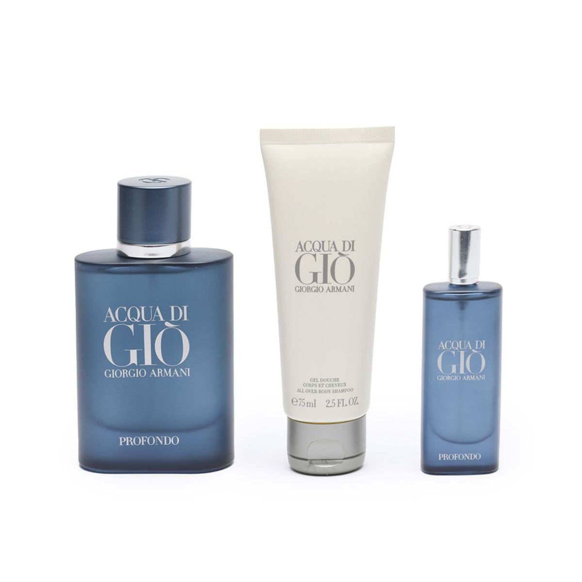 GIORGIO ARMANI - Estuche Acqua Di Gio Profondo 75ml + 15ml + Shower Gel 75ml