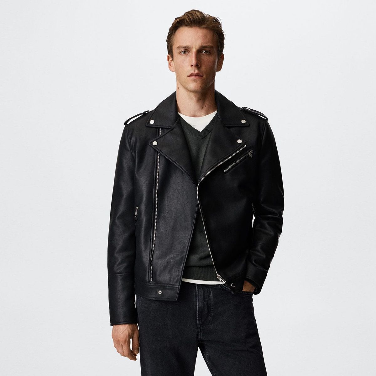 MANGO - Casaca Biker Hombre Mango