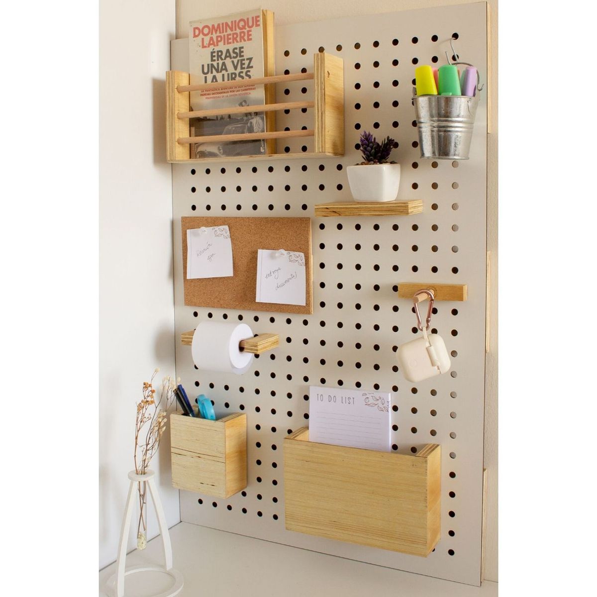  - Organizador para Escritorio Pegboard Blanco