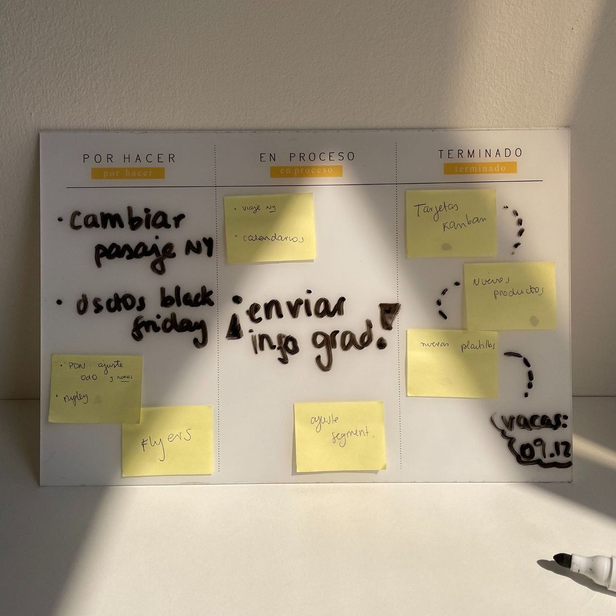  - Tablero Acrílico Kan Ban Minimal