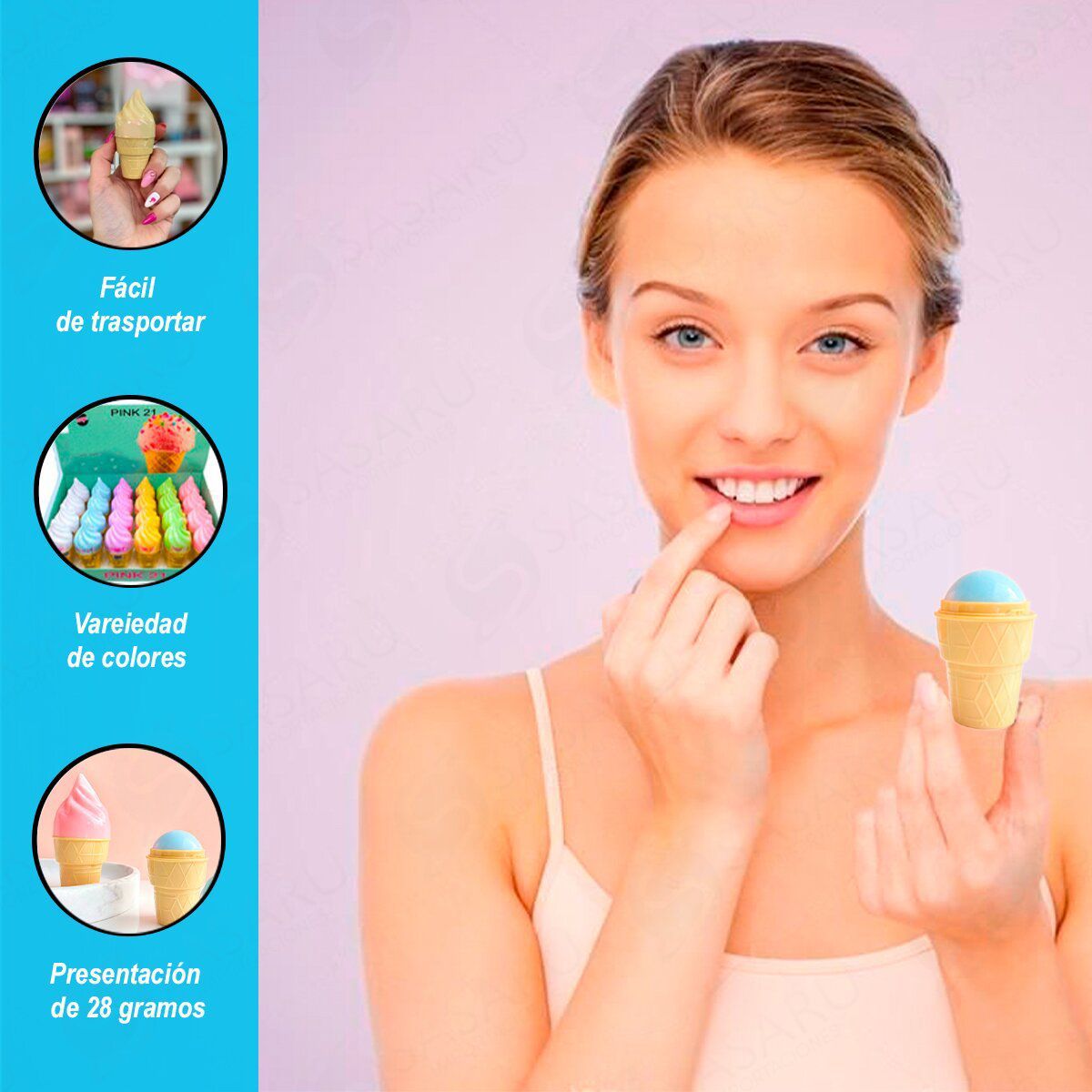  - Bálsamo Labial Hidratante en Forma de Helado