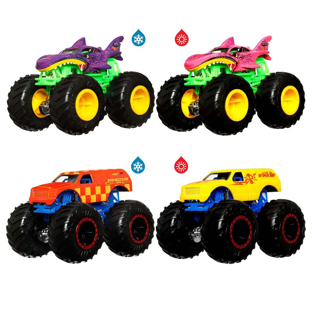 HOT WHEELS - Juguete Monster Trucks 1:64 Color Shifter Sorpresa Aleatorio Hot Wheels