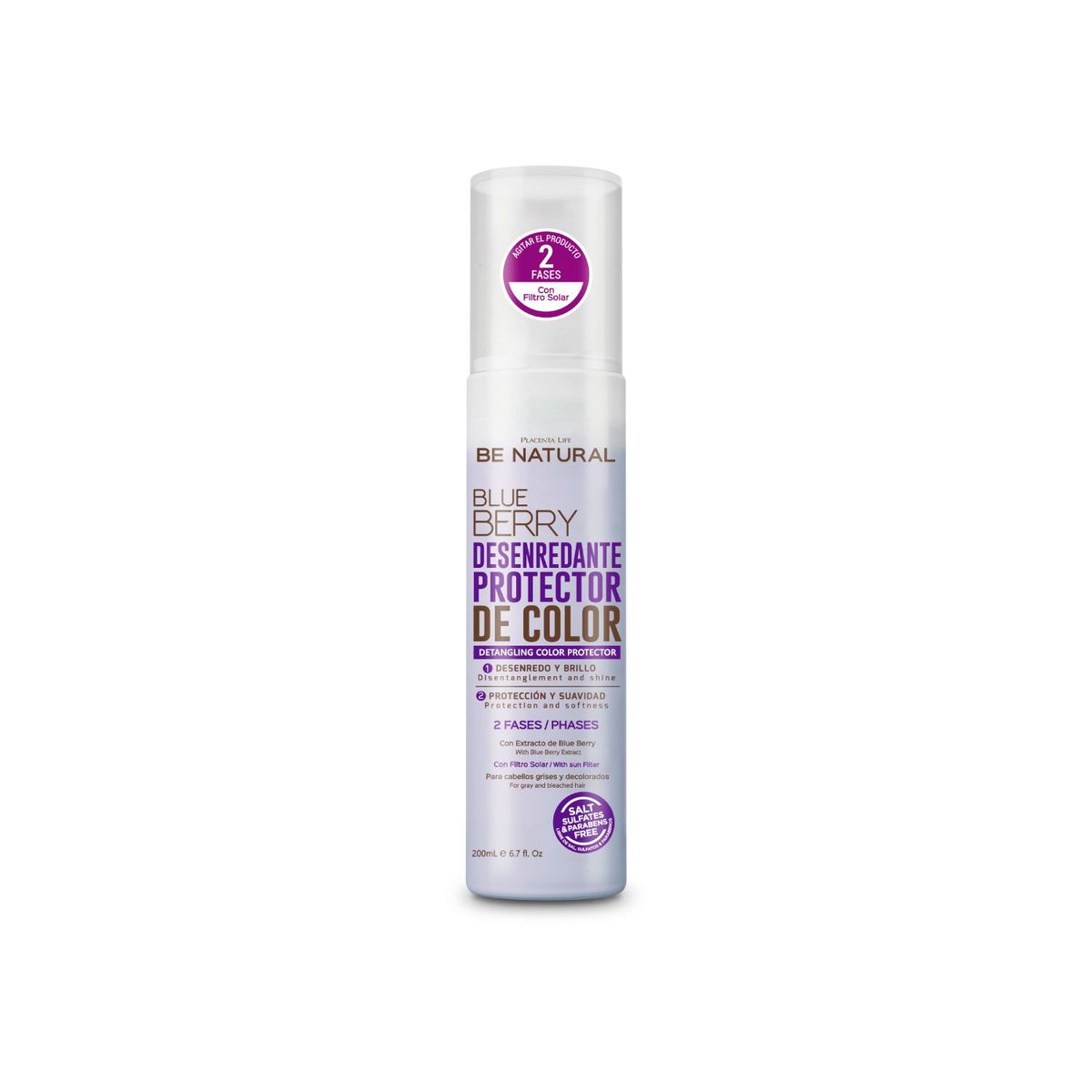 BE NATURAL - Desenredante Protector de Color Blue Berry 200ml Be Natural