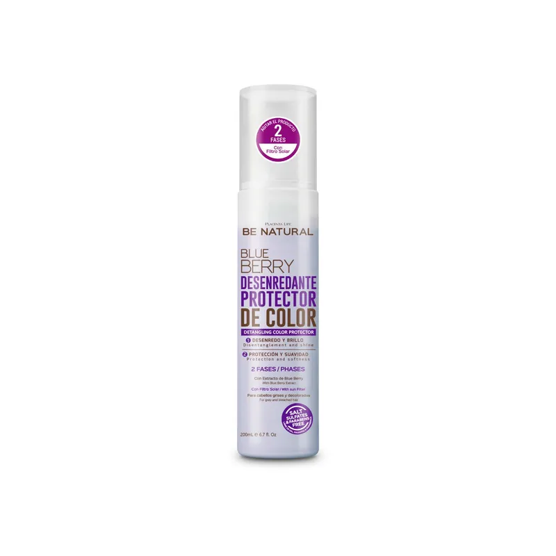 BE NATURAL - Desenredante Protector de Color Blue Berry 200ml Be Natural