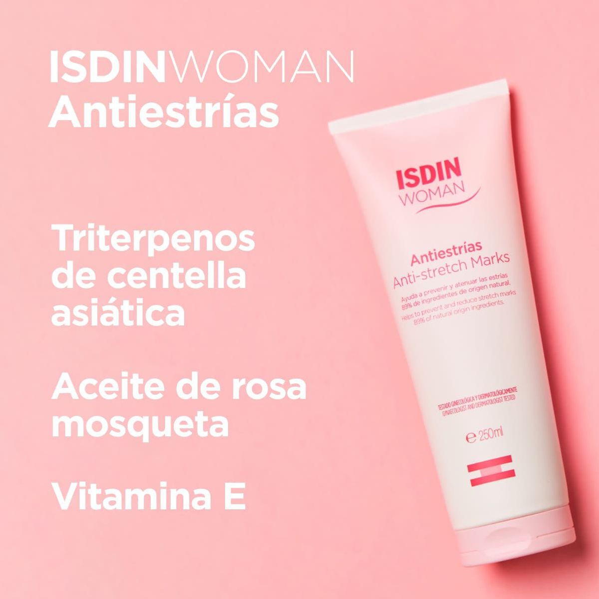 ISDIN - ISDIN Woman Antiestrías 250ML - Crema corporal que ayuda a prevenir y atenuar las estrías