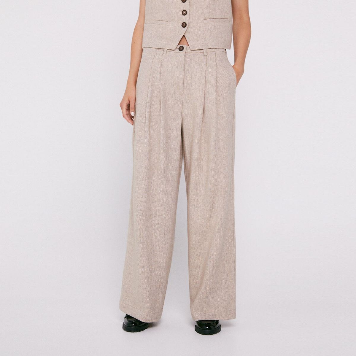 CORTEFIEL - Pantalón Palazzo Mujer Cortefiel