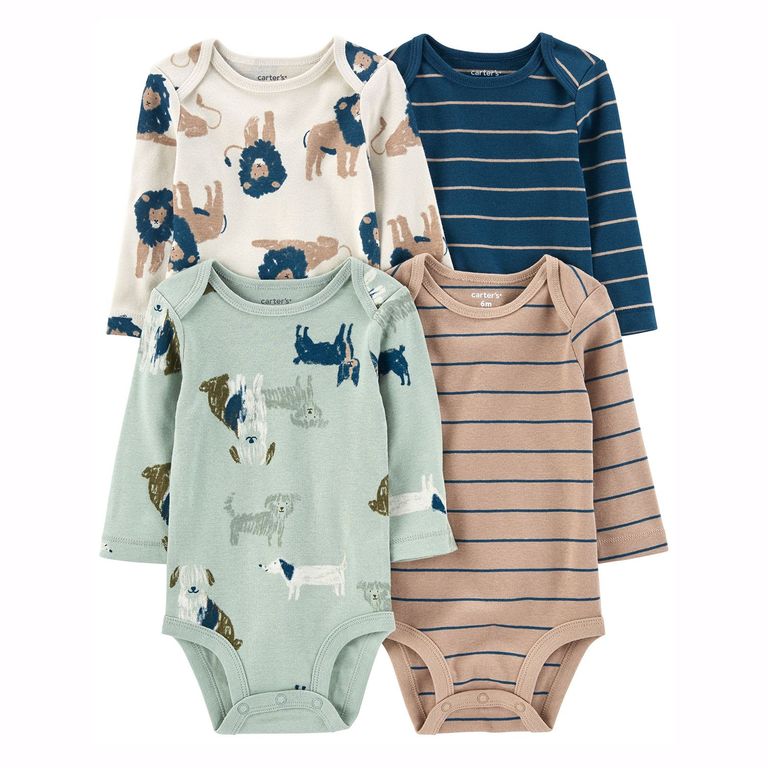 Body Bebé niño Manga Larga Pack x4 Carters CARTER'S