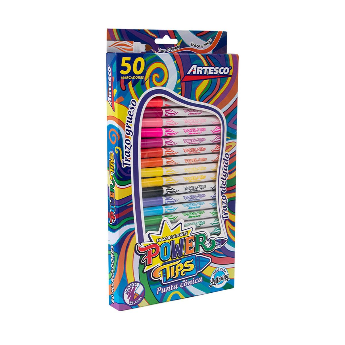 ARTESCO - Marcadores Power Tips x50 Unidades Artesco