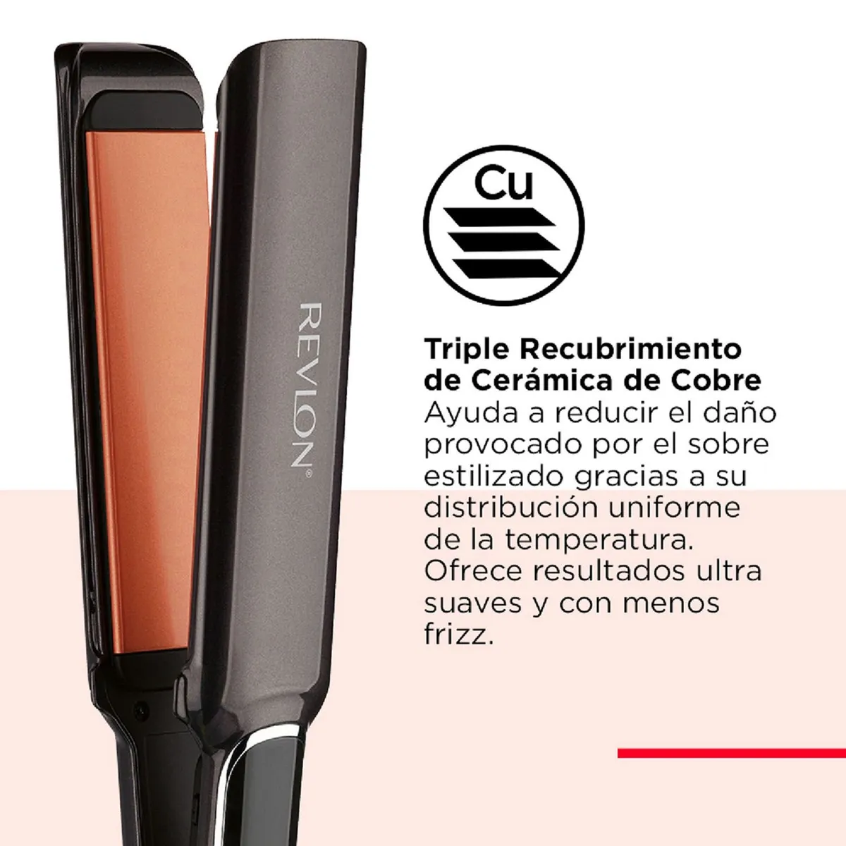 REVLON - Plancha Alisadora de Cobre 1 1/2"