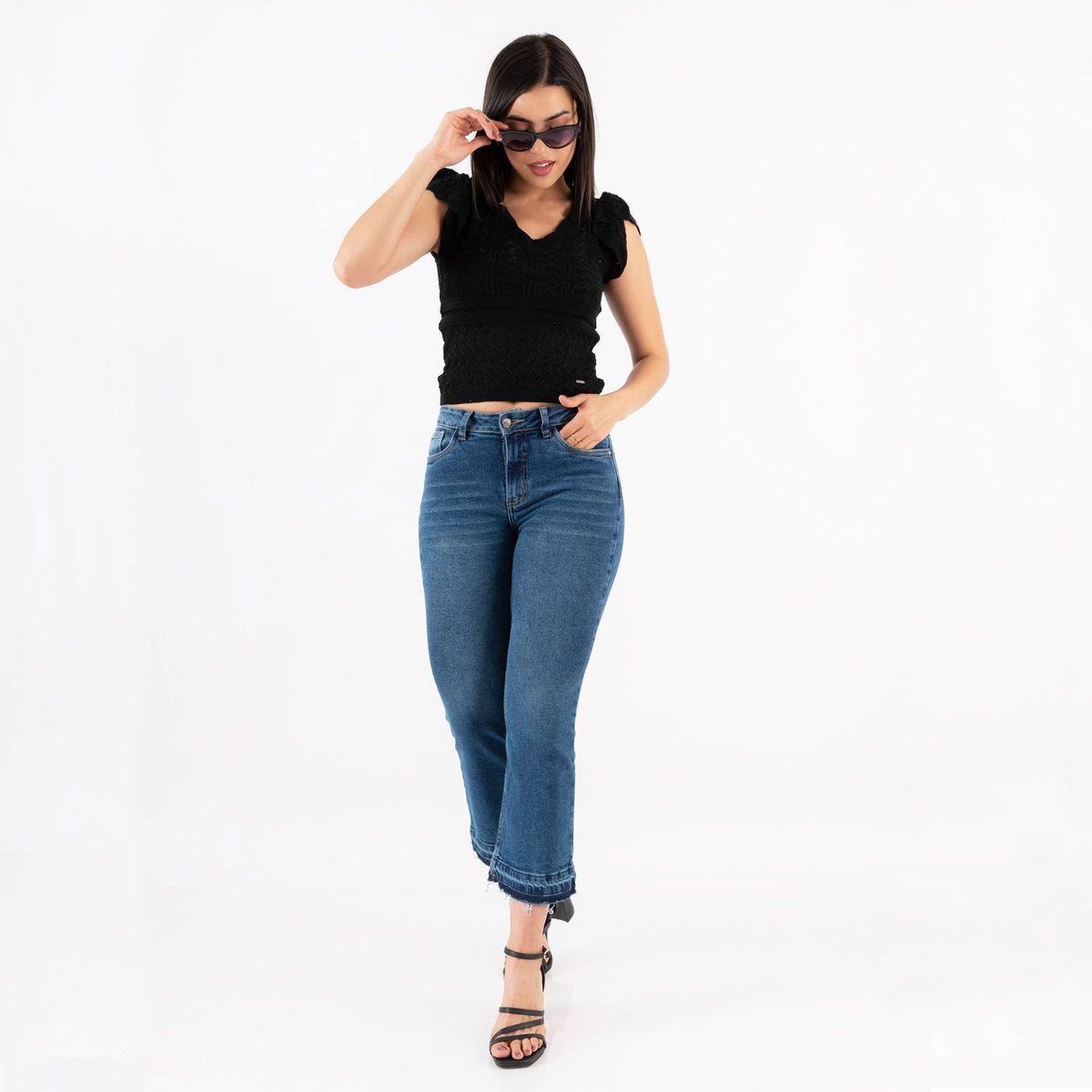 JAROLA - Pantalon Flare Tiro Alto Mujer Jarola