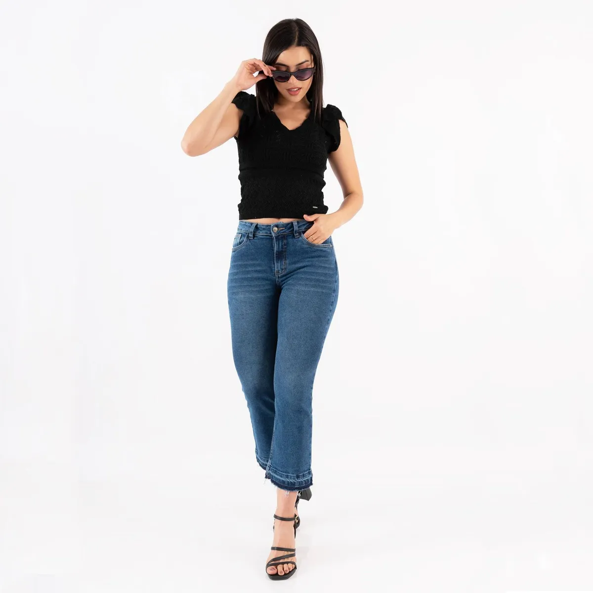 JAROLA - Pantalon Flare Tiro Alto Mujer Jarola