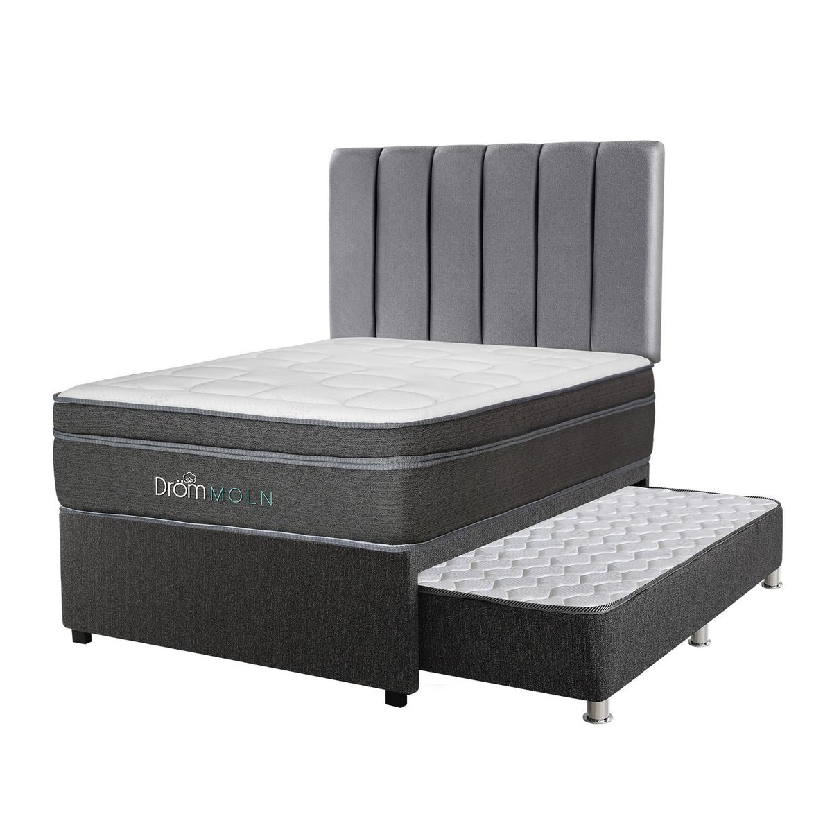 DROM - Dormitorio Divan Moln 1.5 Plz + 1 Almohada Viscoelástica y Protector
