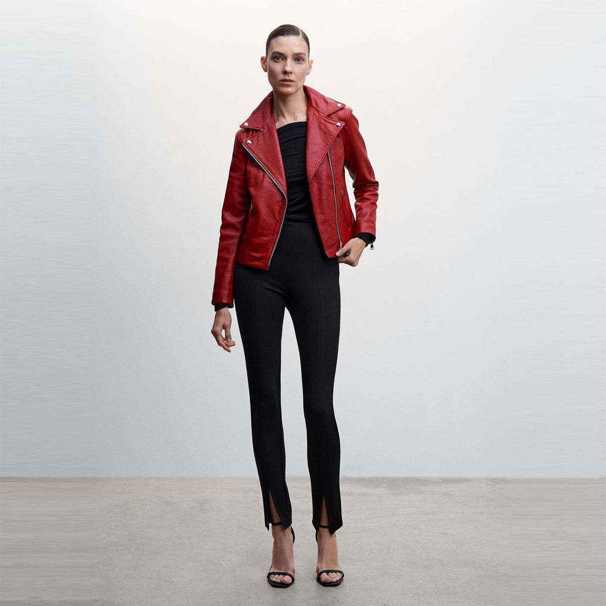 MANGO - Casaca de Cuero Mujer Mango