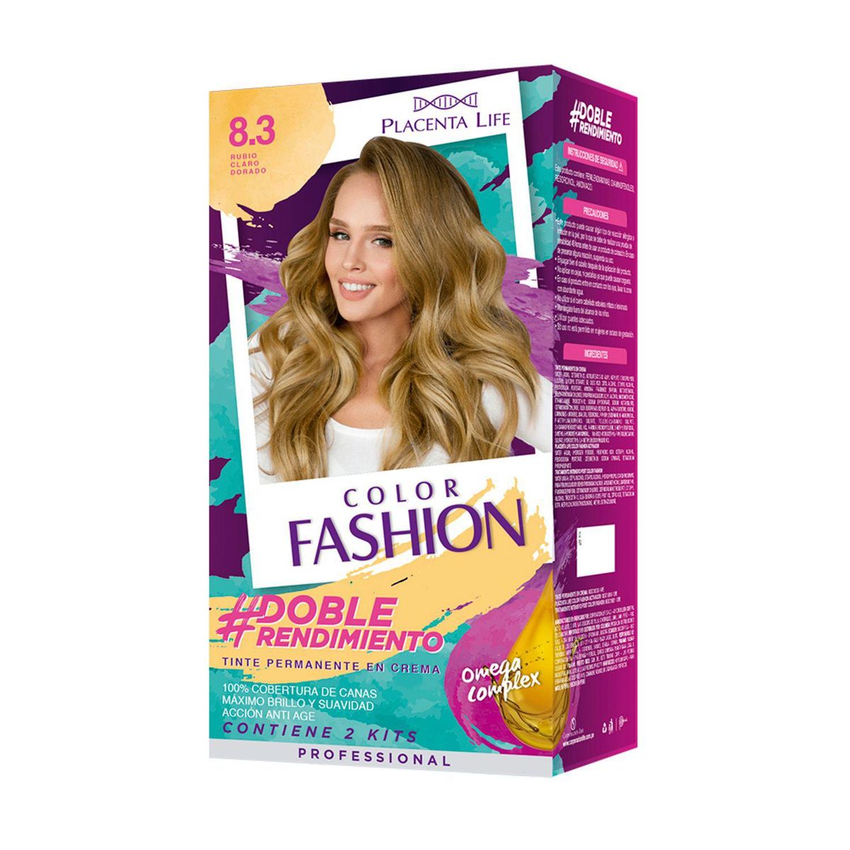 COLOR FASHION - Tinte para Cabello Rubio Claro Dorado Color Fashion