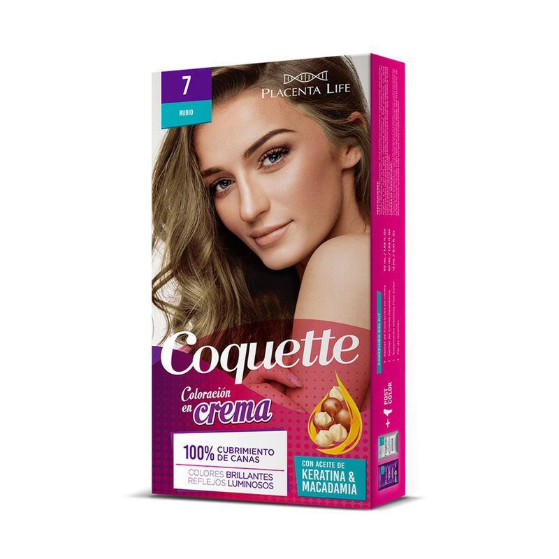 COQUETTE - Kit Tinte para Cabello 7 Rubio 1 Aplicación Coquette