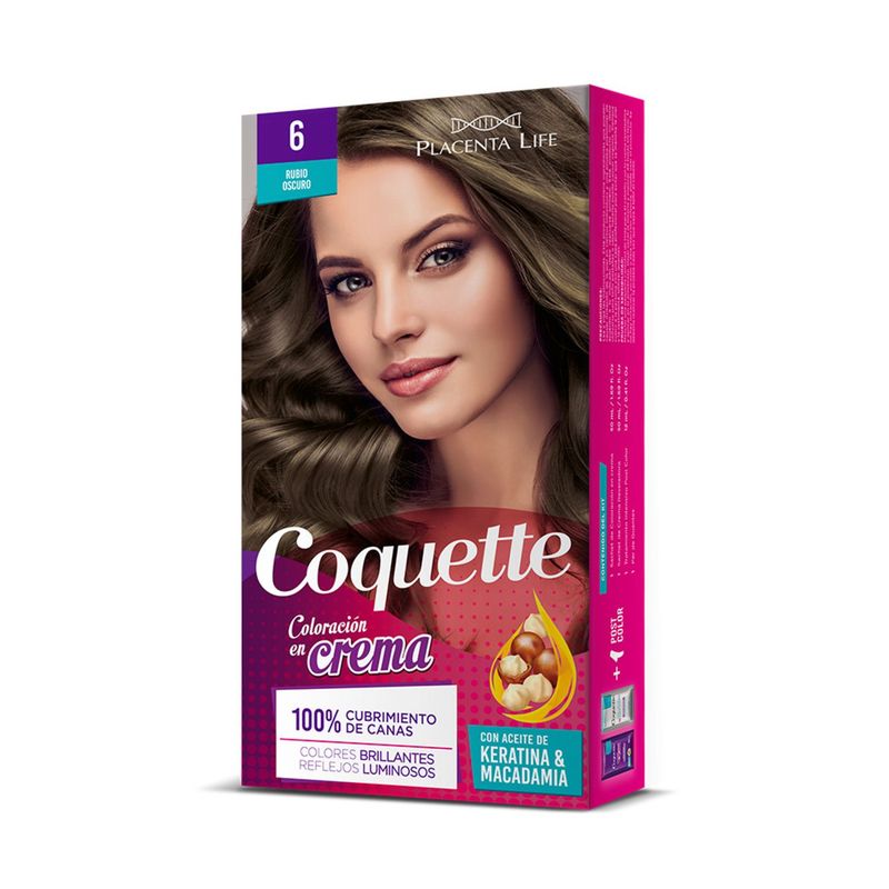 COQUETTE - Kit Tinte para Cabello 6 Rubio Oscuro 1 Aplicación Coquette