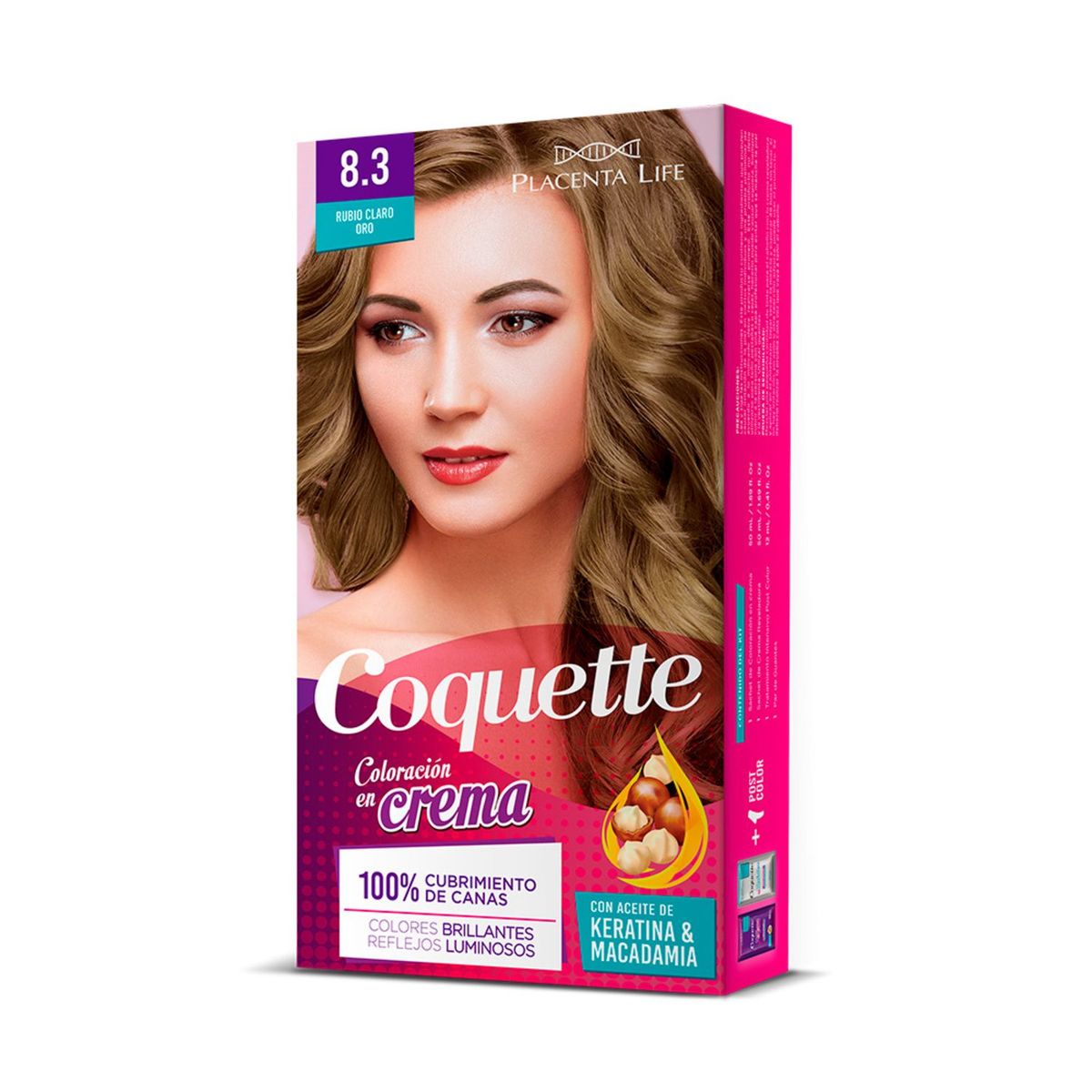COQUETTE - Kit Tinte para Cabello 8.3 Rubio Claro Oro 1 Aplicación Coquette