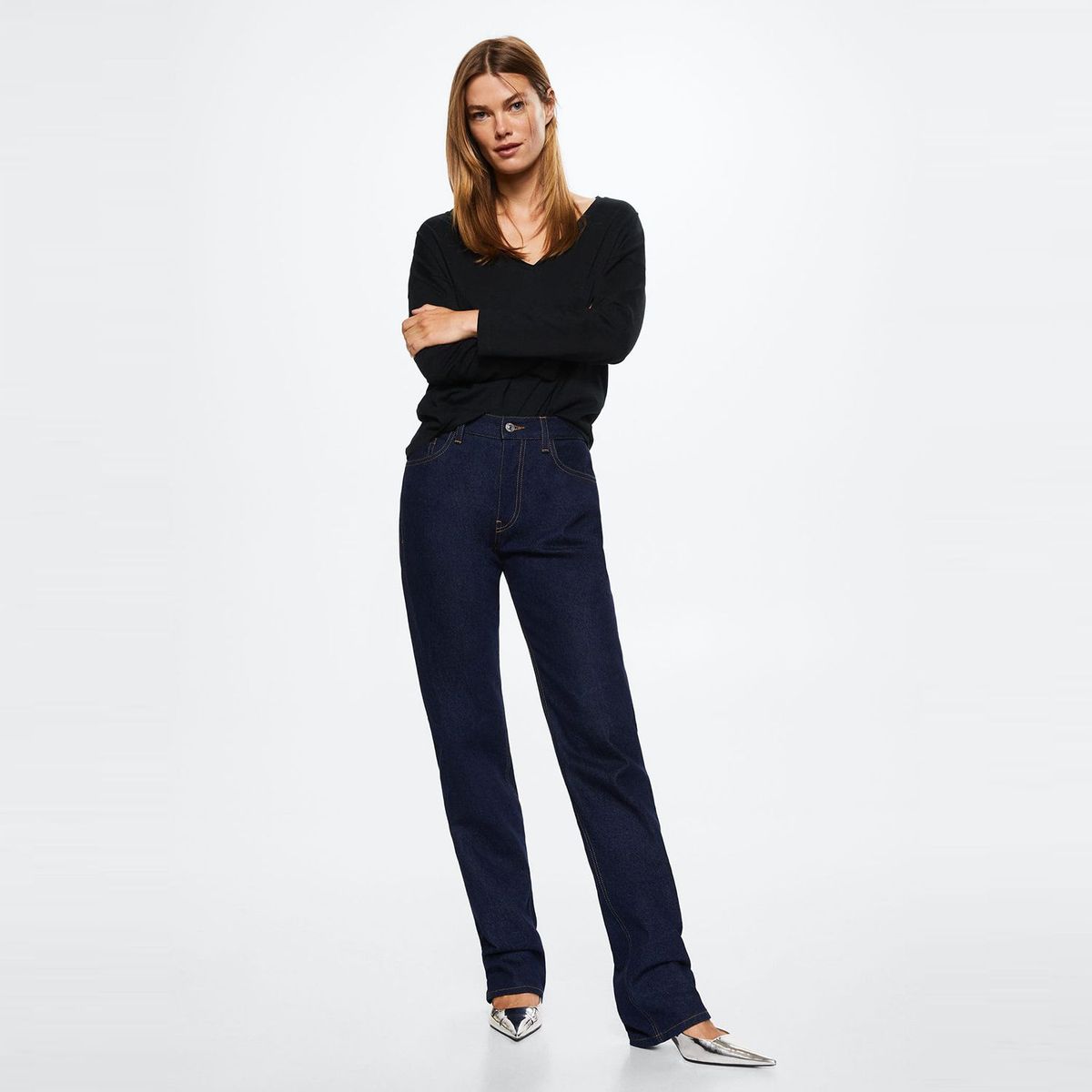 MANGO - Polo Manga Larga Algodón Mujer Mango